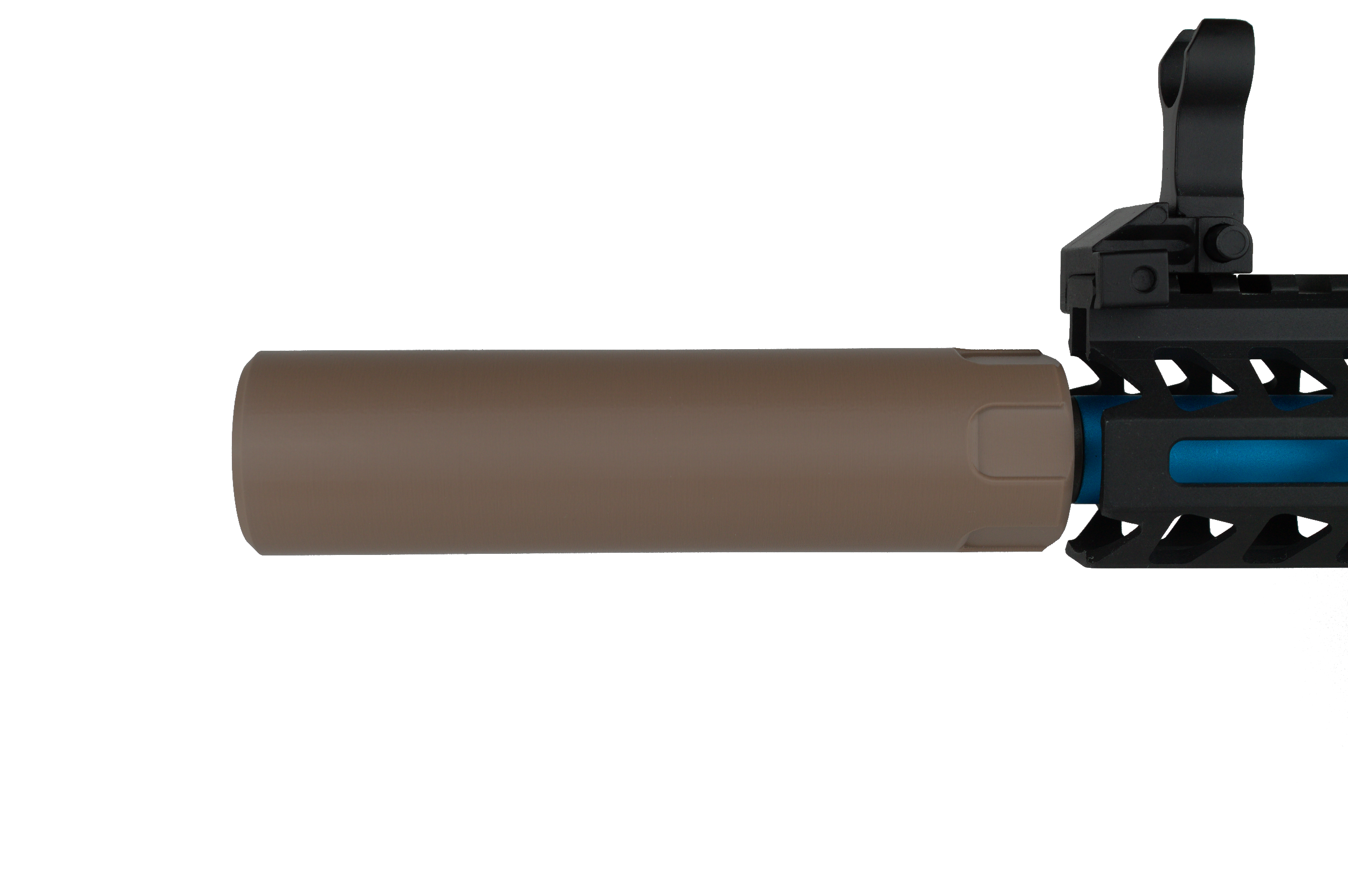 MJM-1 Cutout Airsoft Mock Suppressor 14mm CCW FDE (Flat Dark Earth)