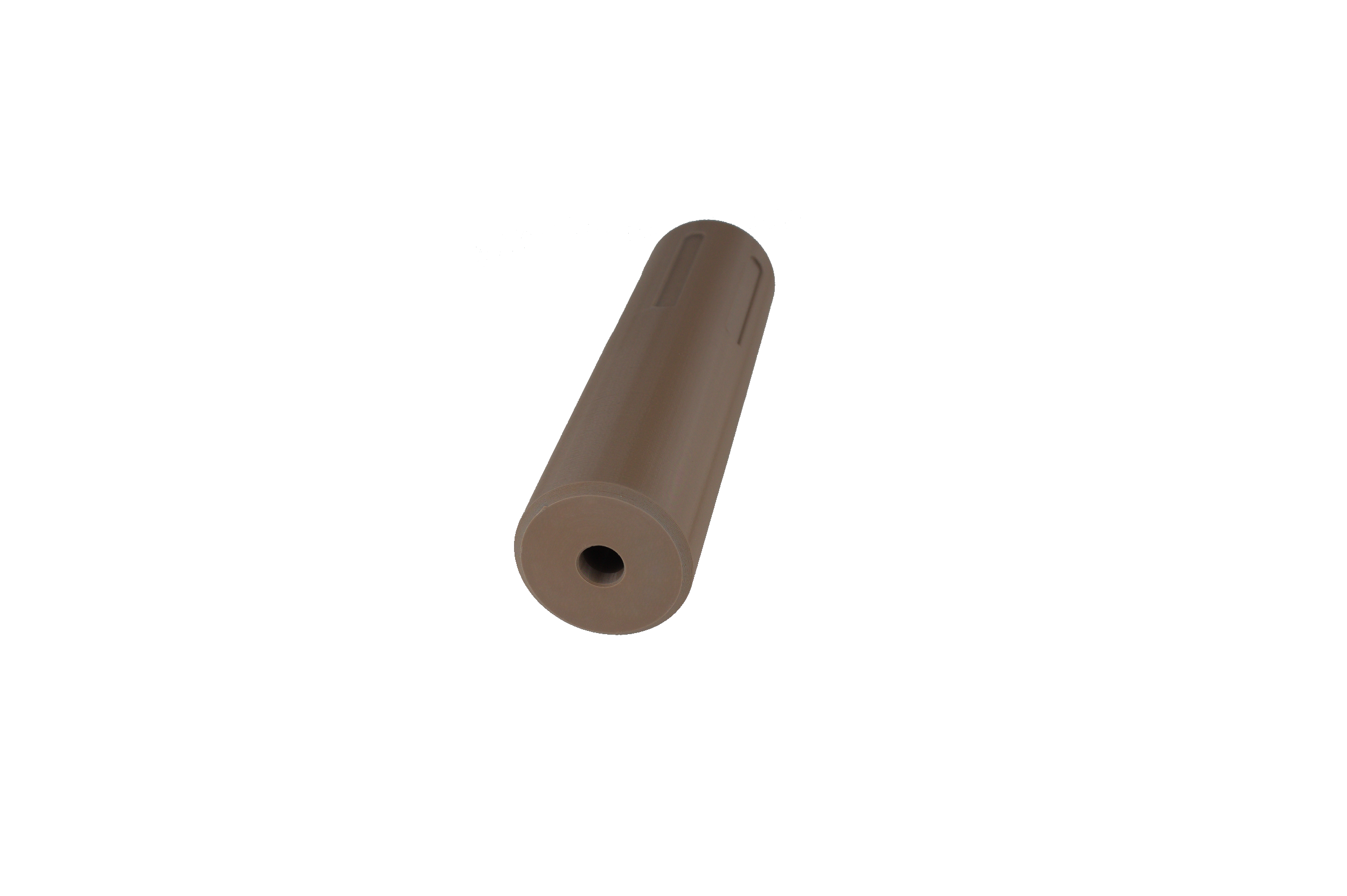 MJM-7 Straight Flute (Slim fit 30mm OD) Airsoft Mock Suppressor 14mm CCW FDE (Flat Dark Earth)